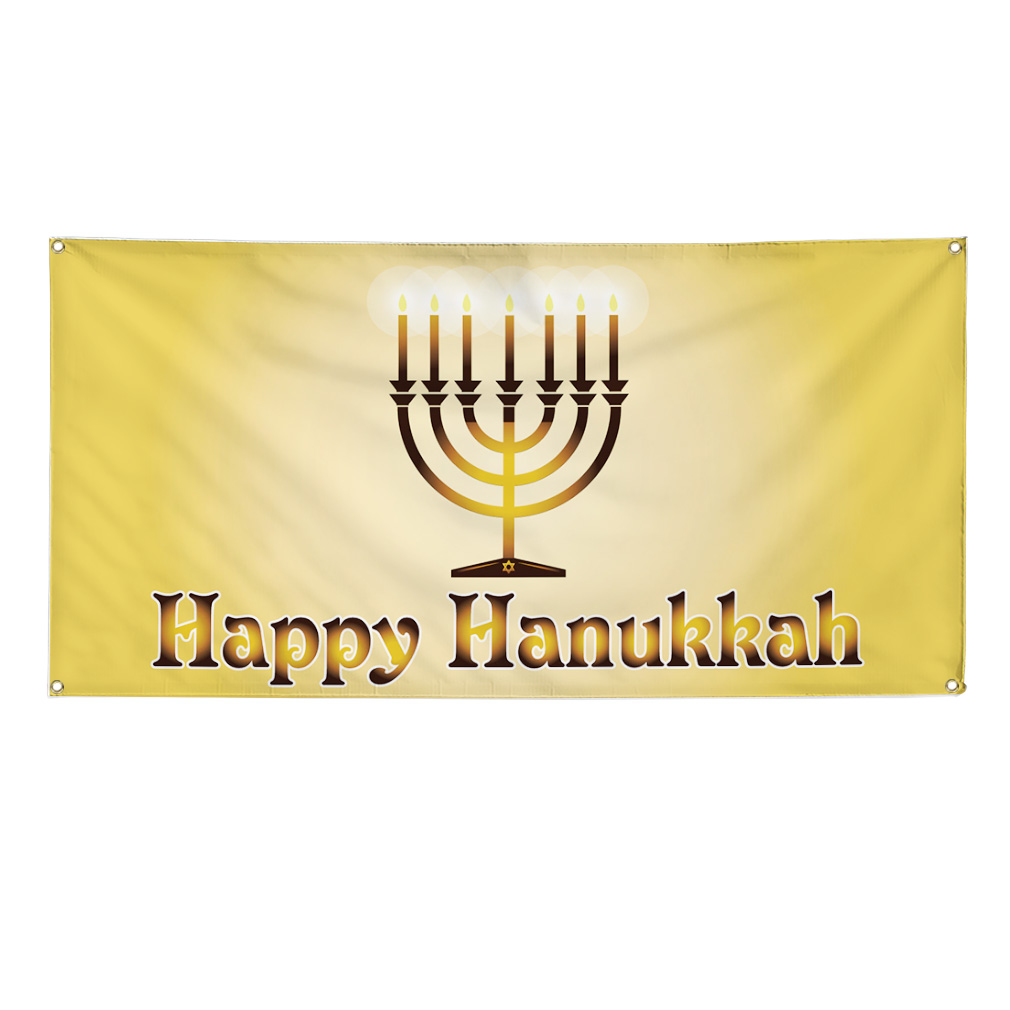 Vinyl Banner Multiple Sizes Happy Hanukkah B Advertising Printing Outdoor