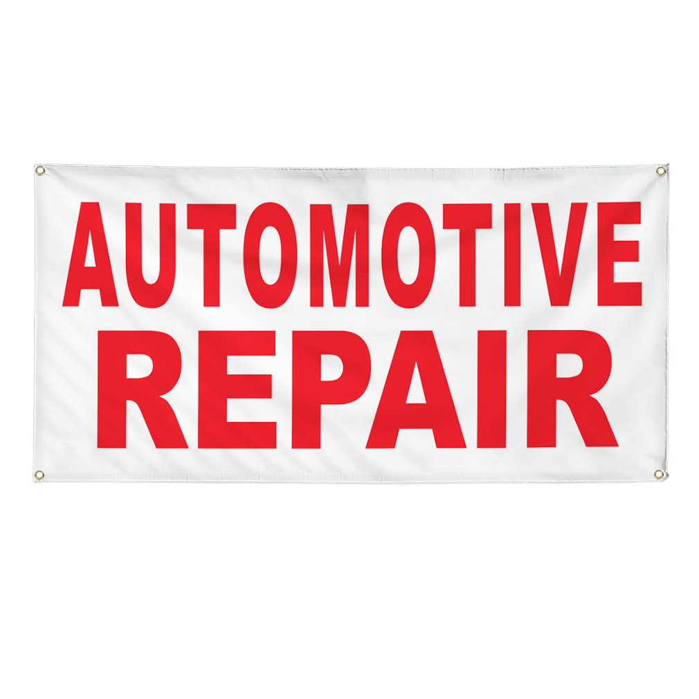 Vinyl Banner Multiple Sizes Automotive Repair Red Auto Car Repair Shop Outdoor