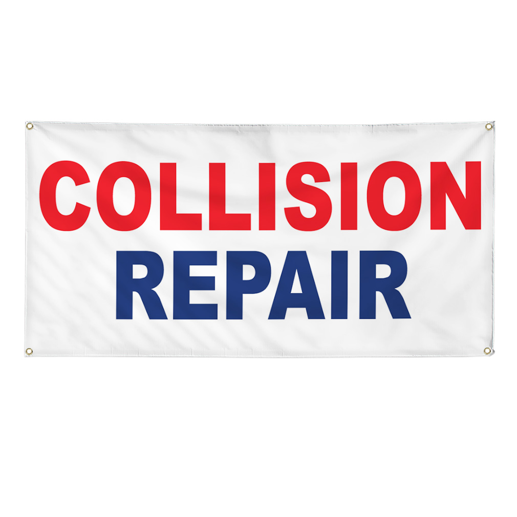 Vinyl Banner Multiple Sizes Collision Repair Red Blue Auto Car Repair Shop
