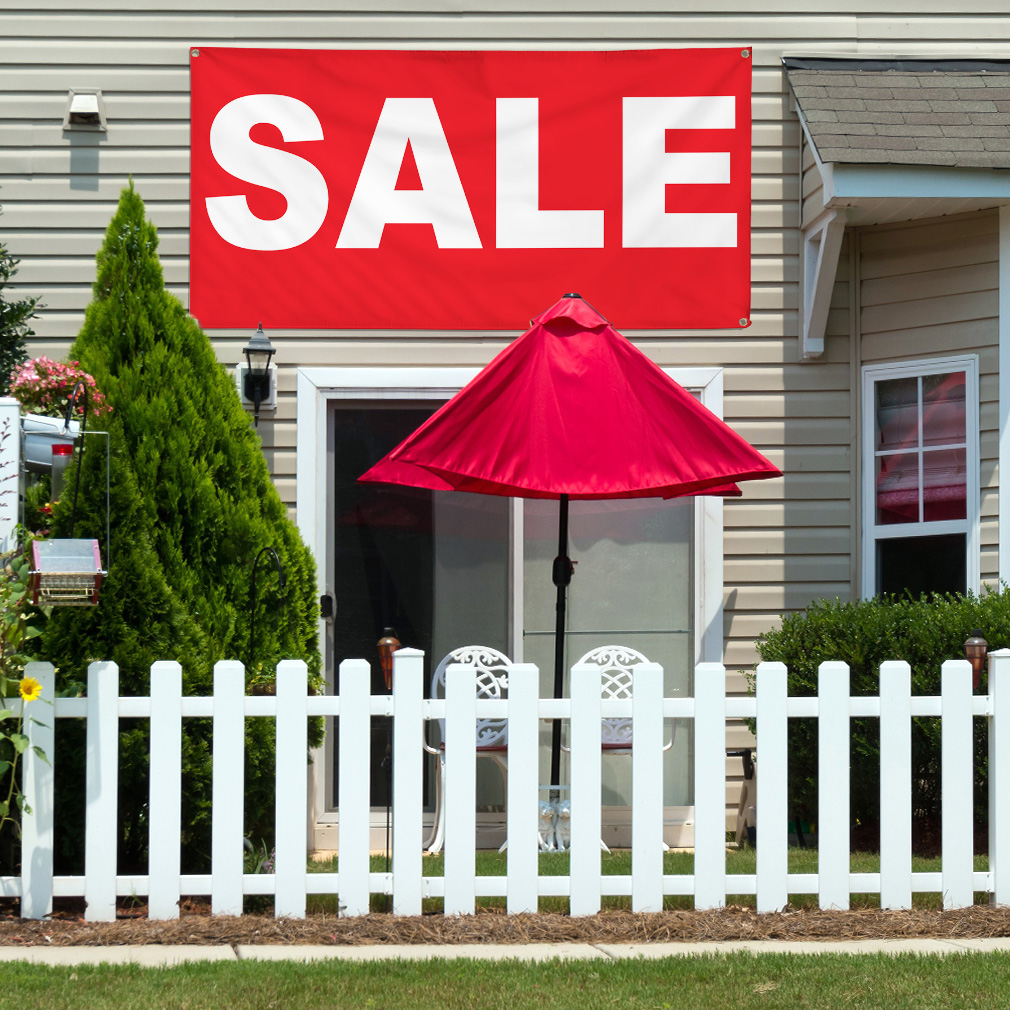 Vinyl Banner Multiple Sizes Sale Red Background Business Outdoor - Imagen 5 de 7