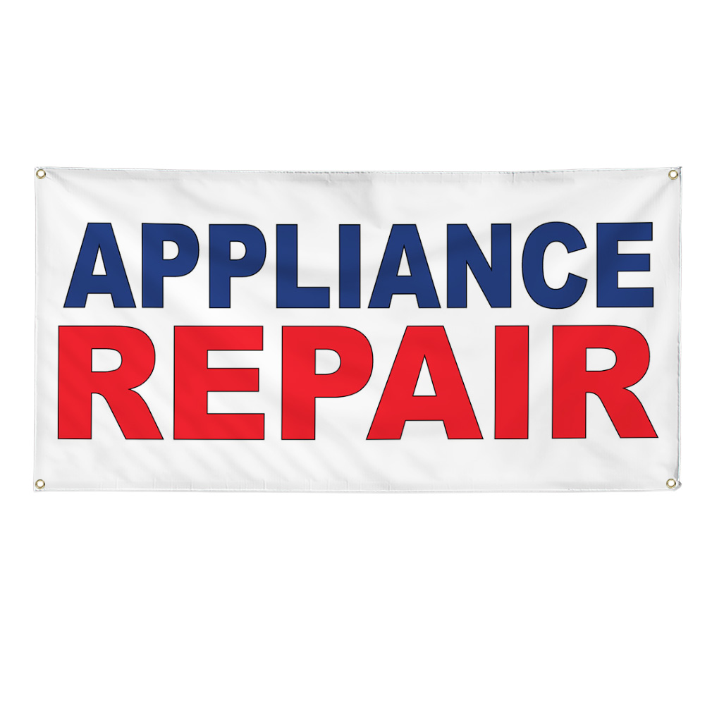 Vinyl Banner Multiple Sizes Appliance Repair Blue Red Business Outdoor