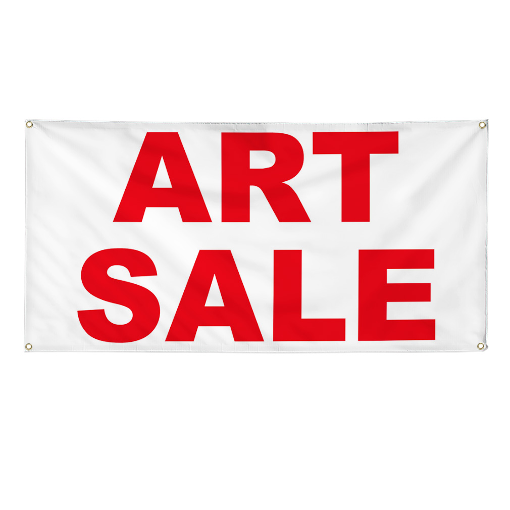 Vinyl Banner Multiple Sizes Art Sale Red Weatherproof Industrial Yard Signs