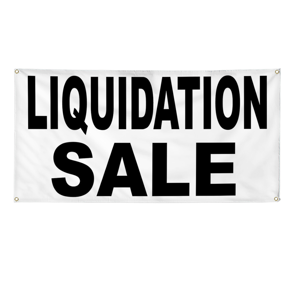 Vinyl Banner Multiple Options Liquidation Sale Black Business Outdoor