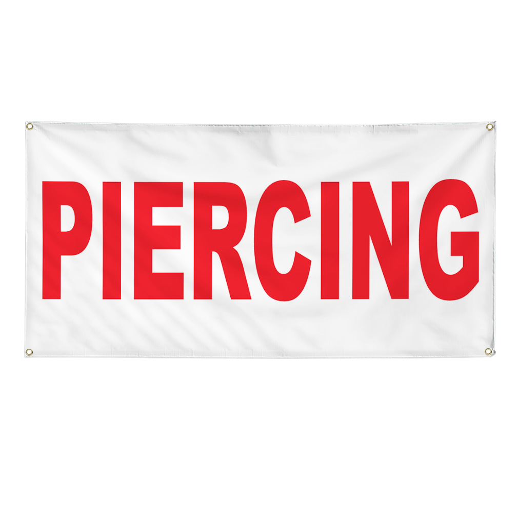 Vinyl Banner Multiple Options Piercing Red Weatherproof Industrial Yard Signs