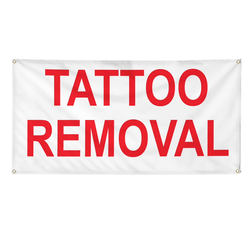 Vinyl Banner Multiple Sizes Tattoo Removal Red Business Tattoos Outdoor