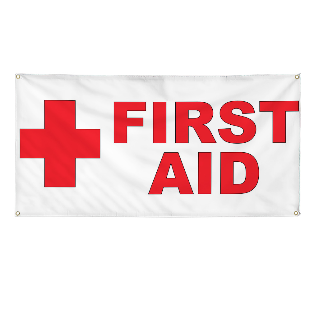 Vinyl Banner Multiple Sizes First Aid Red Horizontal Health & Medical ...