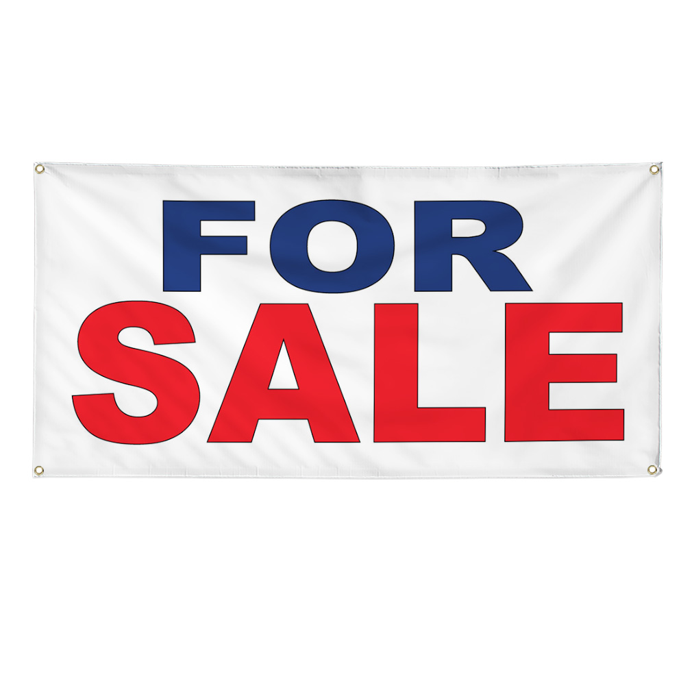 Vinyl Banner Multiple Sizes For Sale Blue Red Weatherproof Industrial Yard Signs