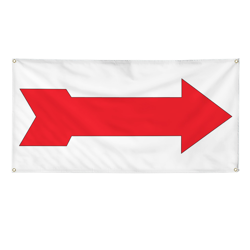 Vinyl Banner Multiple Sizes Right Arrow Red Weatherproof Industrial Yard Signs