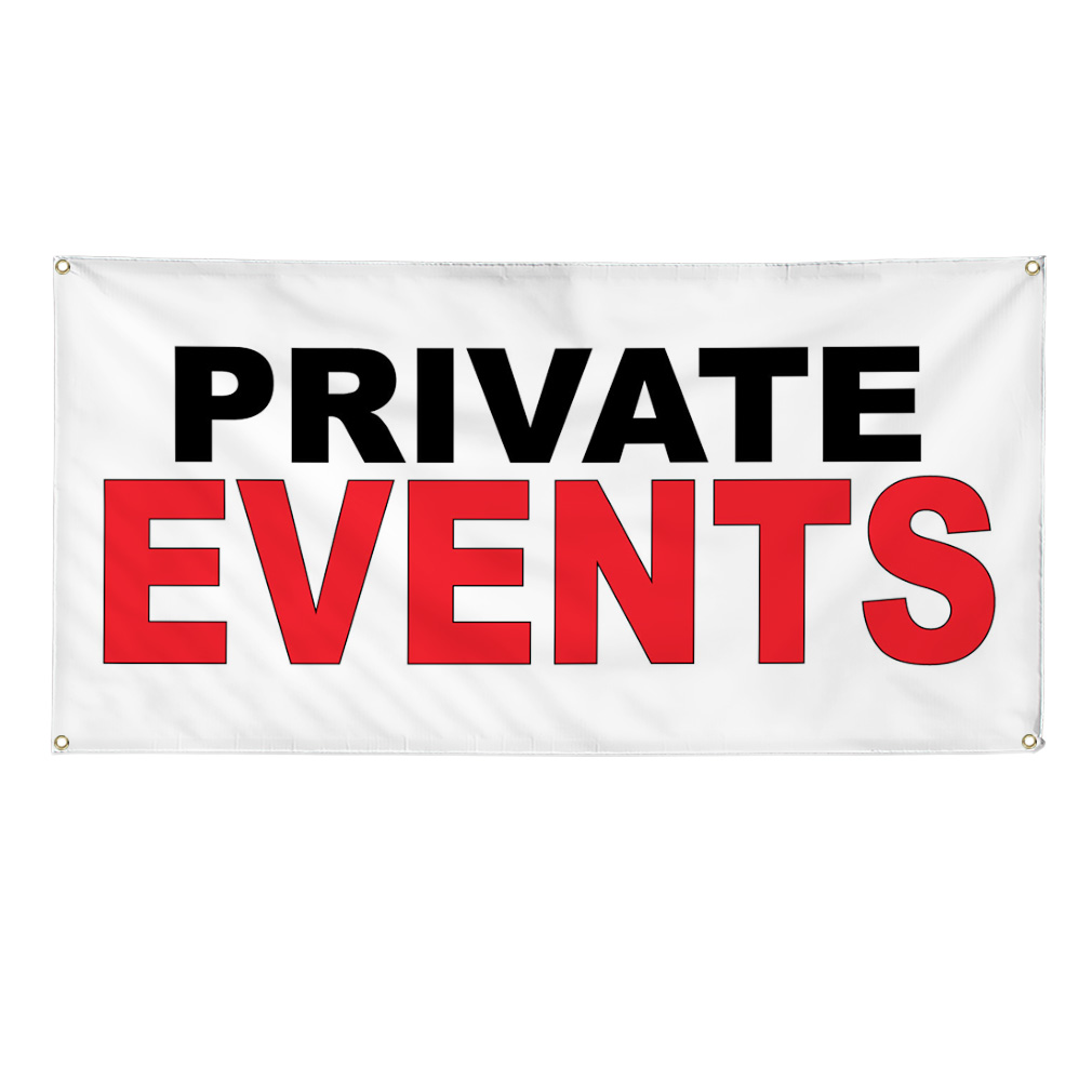 Vinyl Banner Multiple Sizes Private Events Black Red Business Outdoor