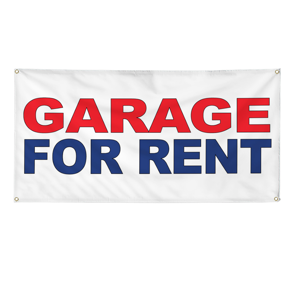 Vinyl Banner Multiple Sizes Garage for Rent Red Blue Business Rentals Outdoor
