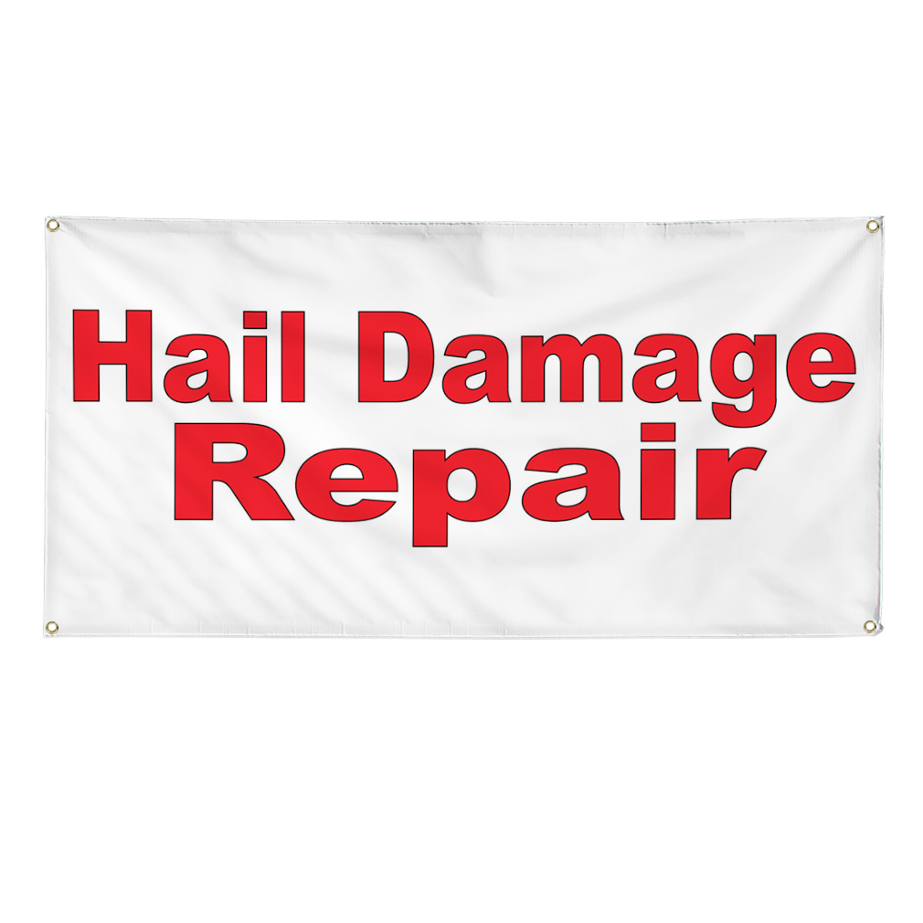 Damage Control Advert Vinyl Banner Multiple Options Hail Damage Repair Advertising Printing ...