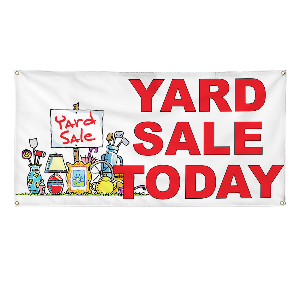 Vinyl Banner Multiple Sizes Yard Sale Today Red Business Yard Sale Outdoor