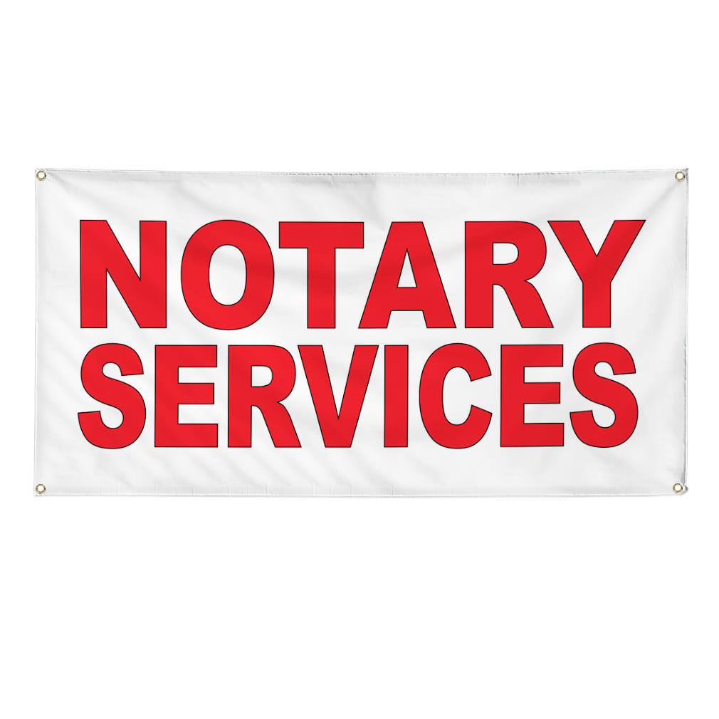 Vinyl Banner Multiple Sizes Notary Services Red Business Outdoor