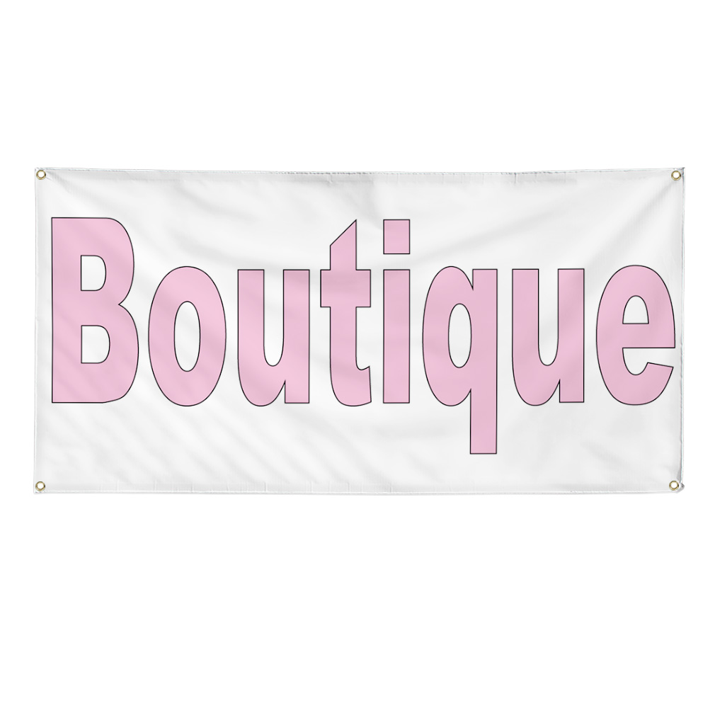 Vinyl Banner Multiple Sizes Boutique Pink A Weatherproof Industrial Yard Signs