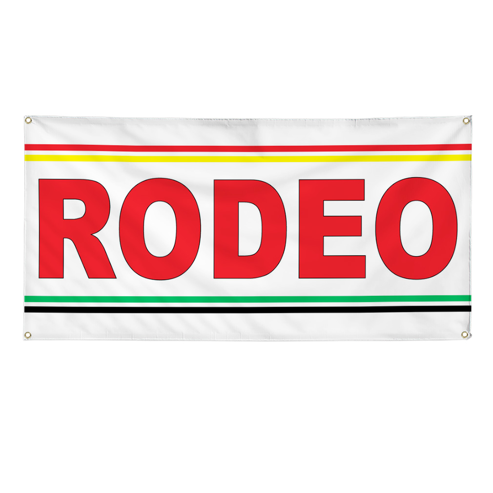 Vinyl Banner Multiple Sizes Rodeo Red Outdoor Weatherproof Industrial ...