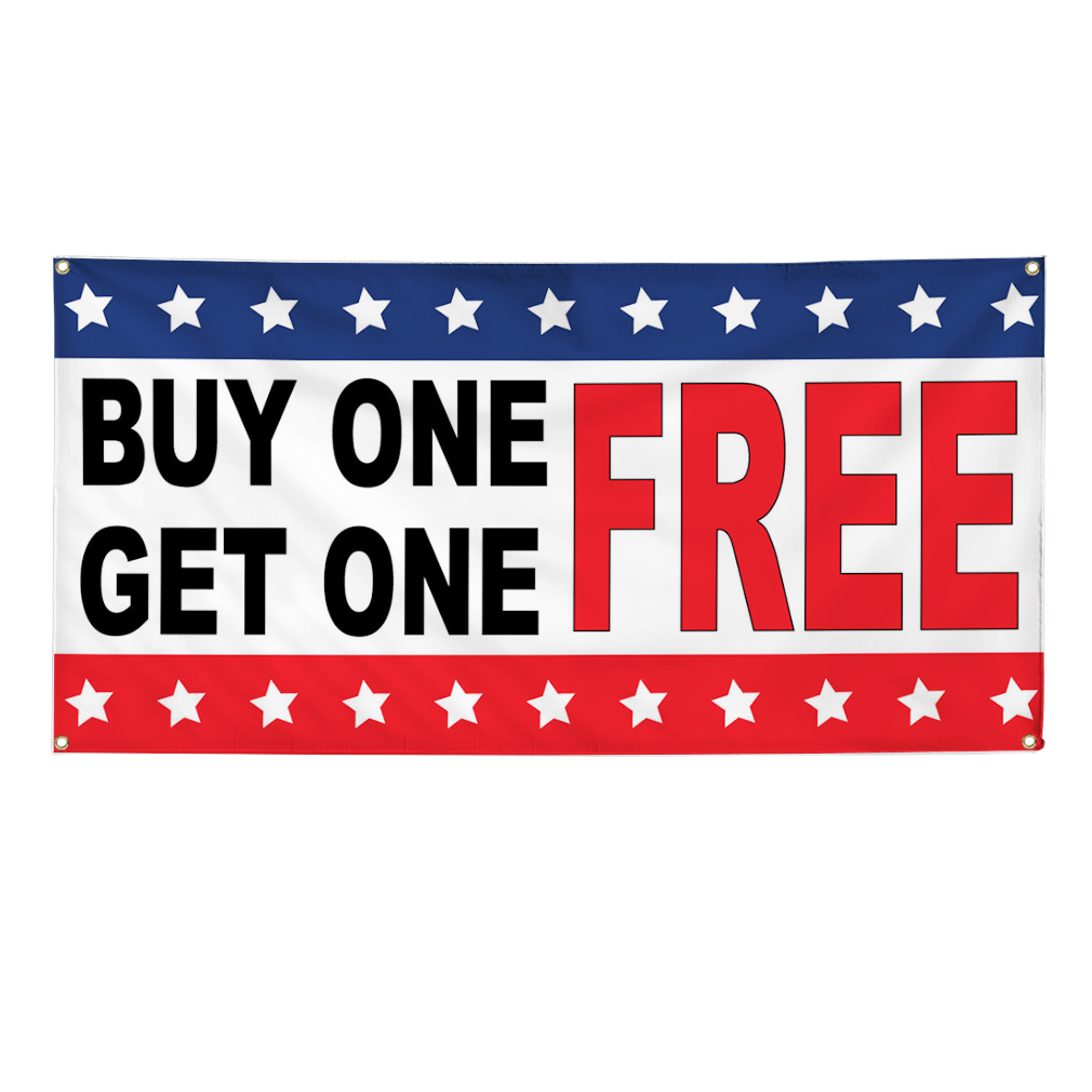 Vinyl Banner Multiple Sizes Buy 1 Get 1 Free Black Red Blue Business Outdoor