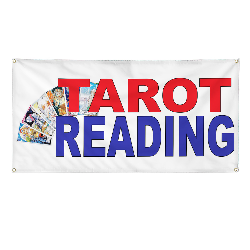 Vinyl Banner Multiple Sizes Tarot Reading Red Blue Fantasy Outdoor
