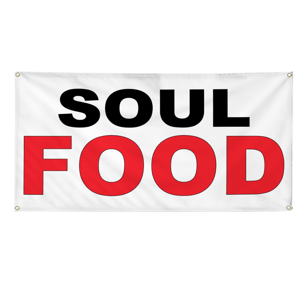 Vinyl Banner Multiple Sizes Soul Food Black Red Food Bar Restaurant Food Truck